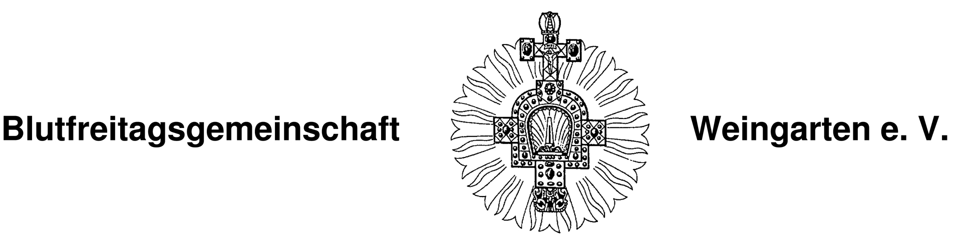 Das Logo der Blutfreitagsgemeinschaft zeigt eine Zeichnung der Heilig-Blut-Reliquie